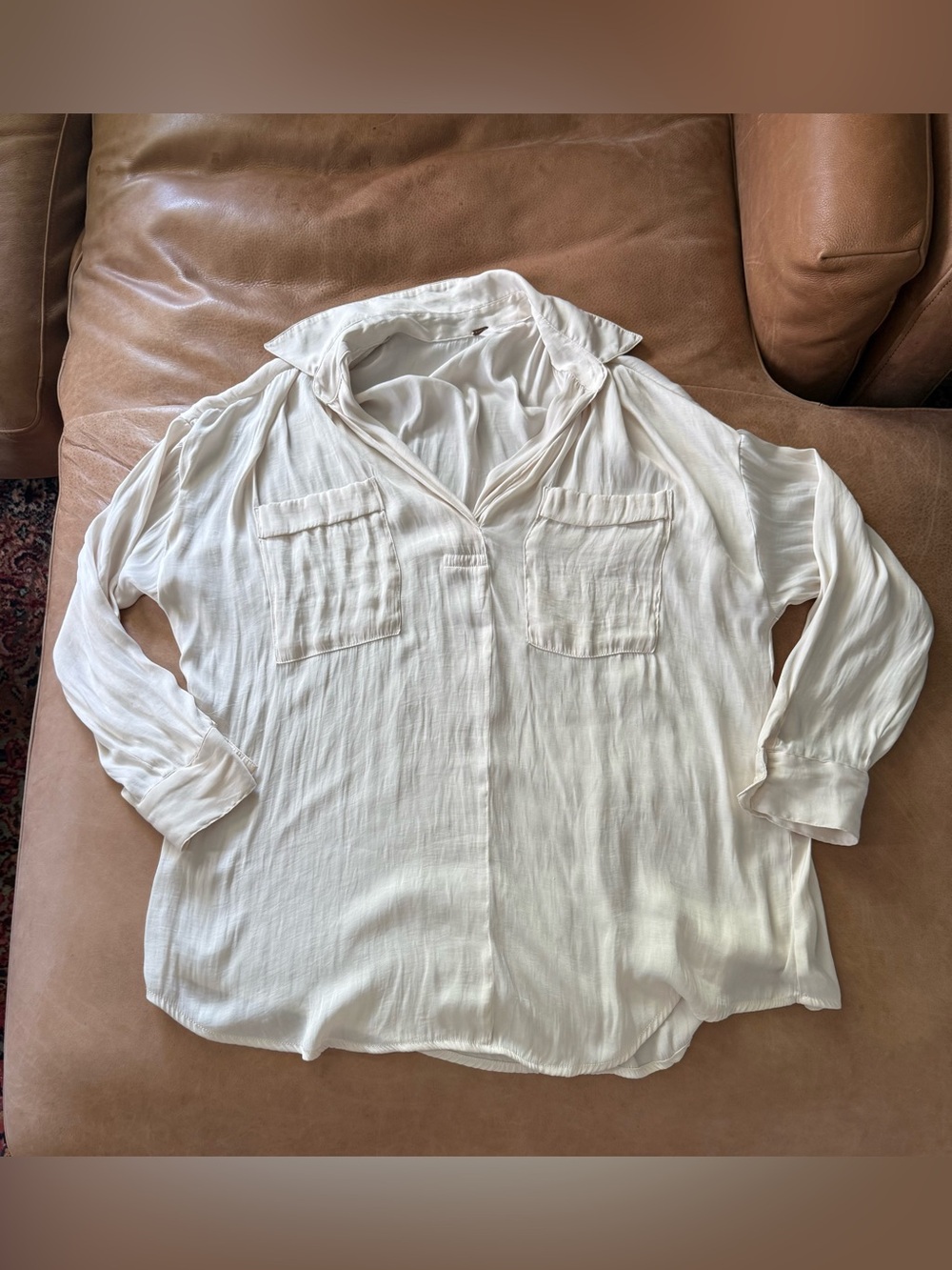 Free People Starry Dreams Pullover Blouse Cream Womens Size Medium